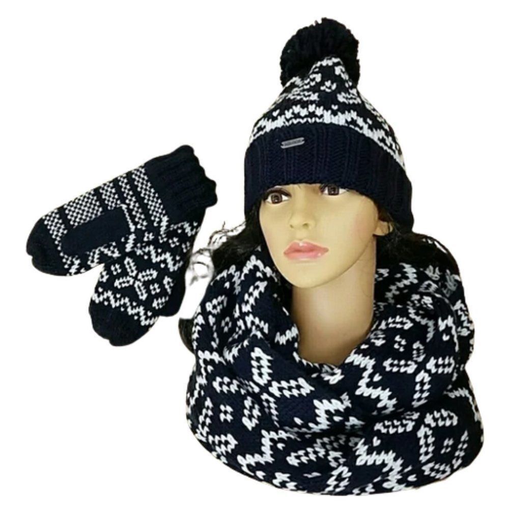 Igloos hat, mittens and round scarf